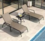 Outdoor Garden Leisure Rattan Wicker Chaise Lounge with Ottoman Furniture Set