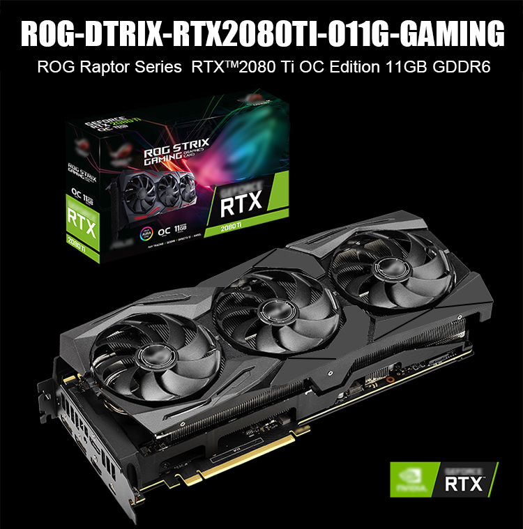 Air Cooling RTX 2080 TI Graphics Card 11GB GDDR6 352 Bit 14Gbps