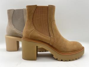 Quality Round head One piece of TPR outsole，soft cow suede leather Womens Dress Boots，No zipper elastic design wholesale