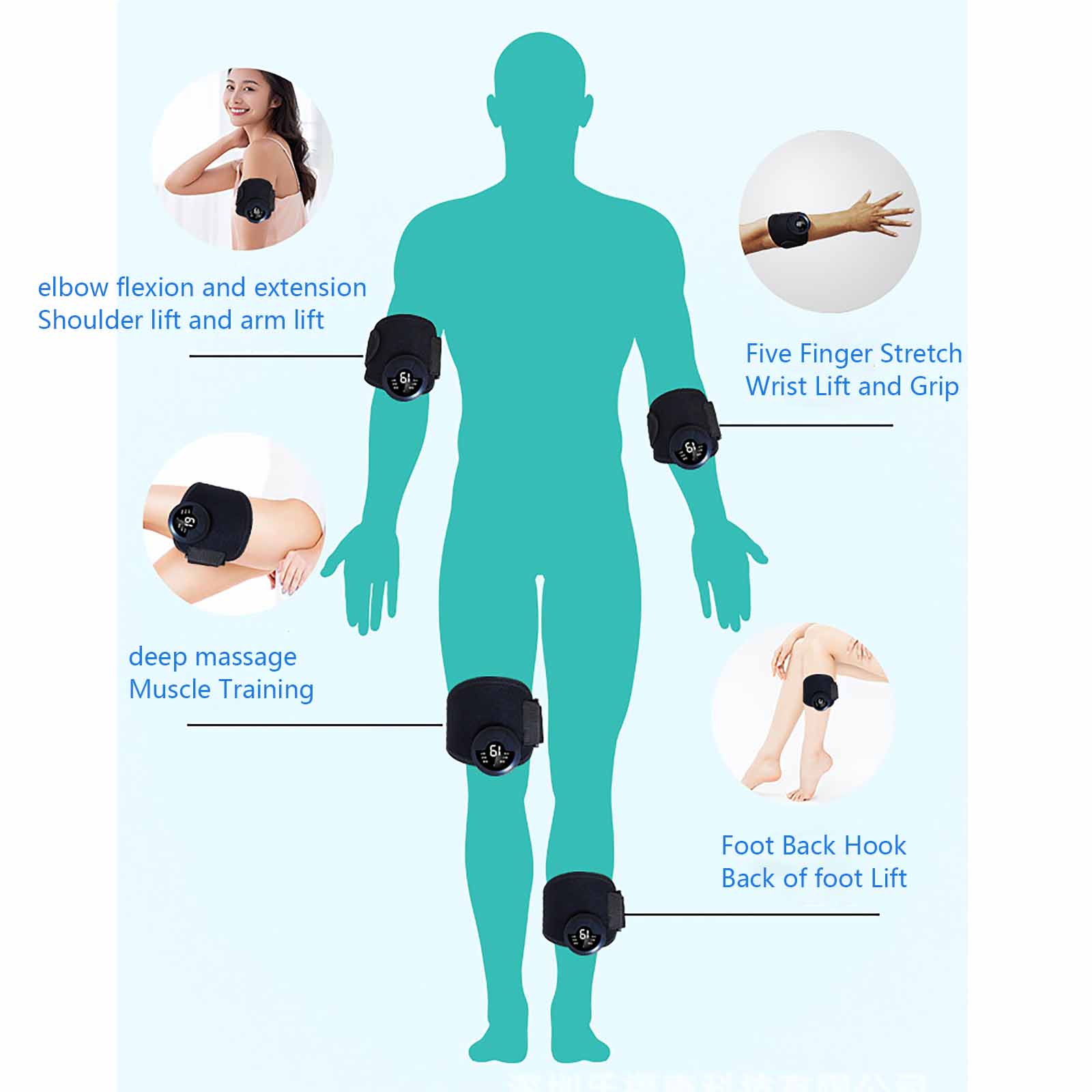Body Physiotherapy Rehabilitation Equipment Electric Pulse Muscle Stimulator