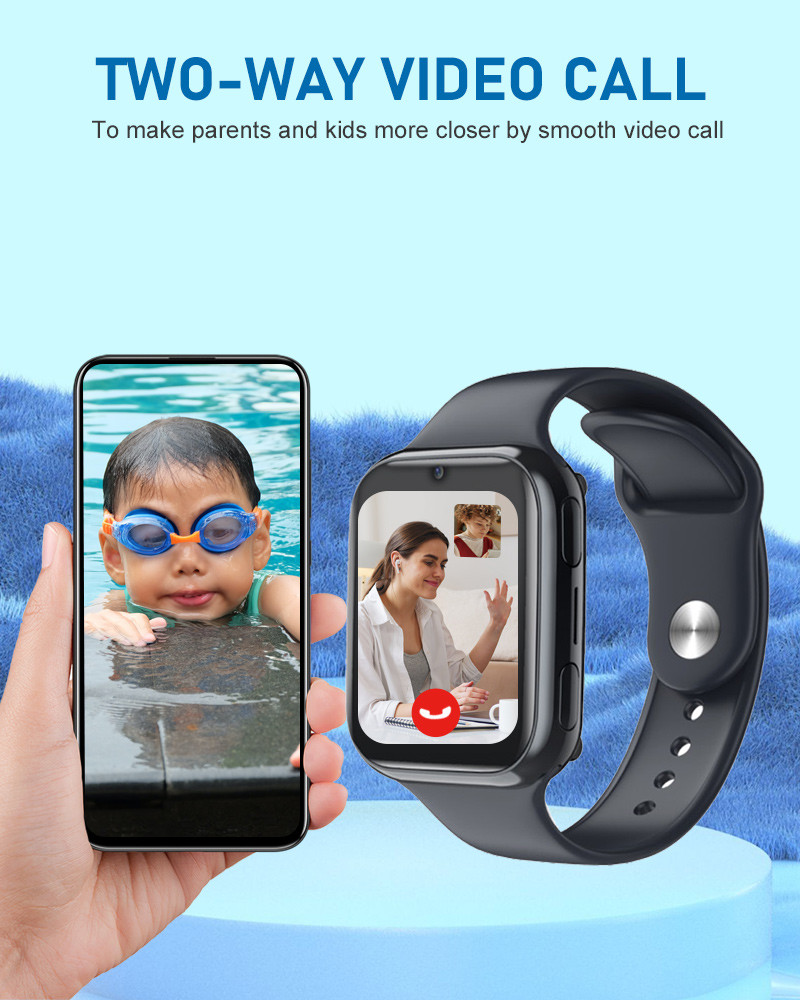 D42 Fitness Childrens Tracker Watch 4G GPS LBS WiFi 2 Way Phone Call