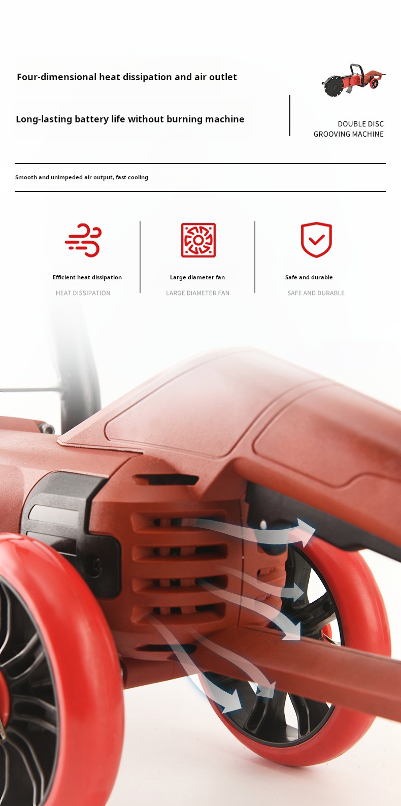 360° Wall Cutter Tools Cutting Depth 58mm Dust-Free Wall Groove Cutter