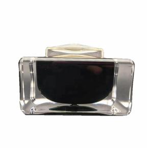 Quality 50ml 1oz Black Cosmetic Cream Jar Square Luxury Acrylic Material Portable wholesale