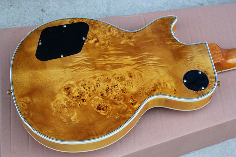 Custmosized Yellow Brown Electric Guitar with EMG Pickups Musical Instruments Sales