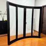 Black Modern Home Aluminium Sliding Glass Doors Security System Slimline Sliding