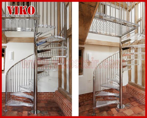 Spiral StaircaseVH33S Tread Glass Aluminum Baluster Stair Curved Glass Handrail
