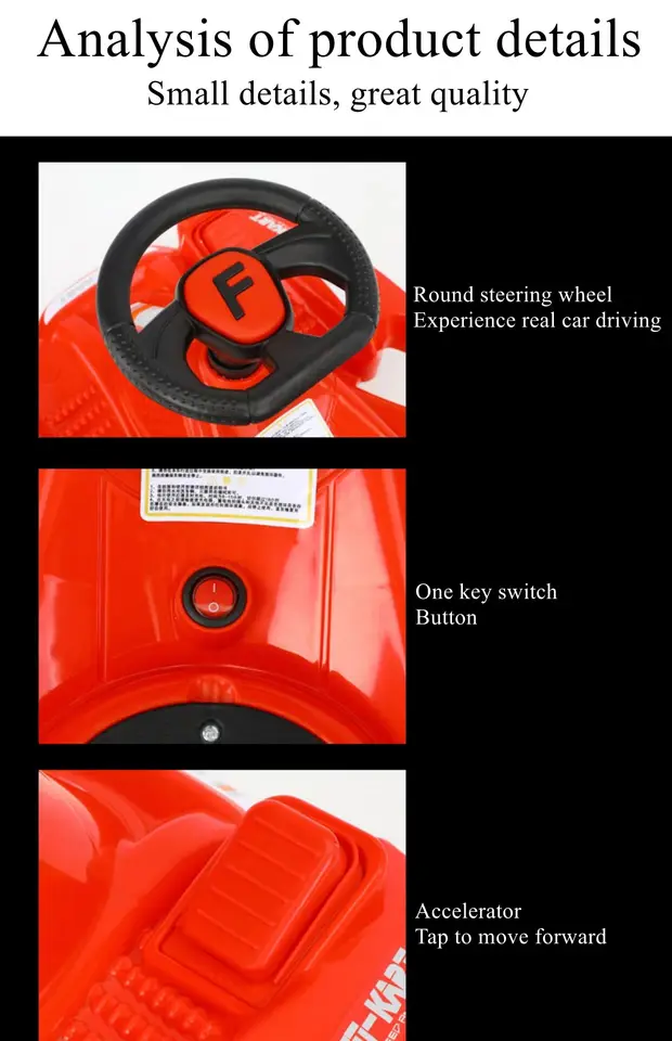 Ride On Car 6V4 Battery Operated Kids Baby Car Electric Drifting Car Toy for 6 Years