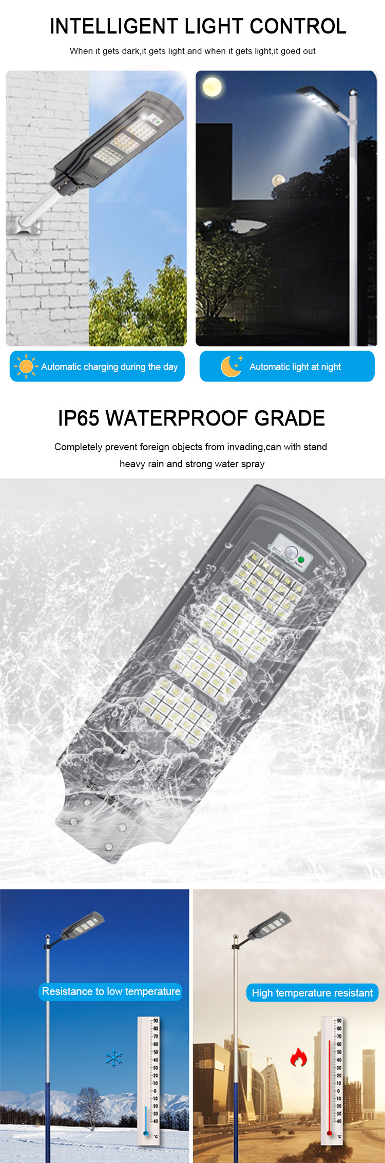 IP65 Dusk To Dawn Waterproof Solar LED Street Lights 80pcs Outdoor