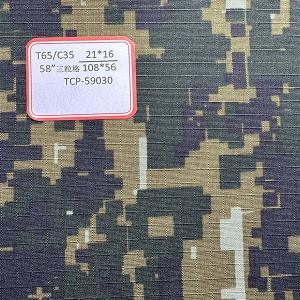 Quality Polyester Camouflage Cotton Fabric TC65*35 Desert Jungle Woven Plaid Clothing Fabric wholesale