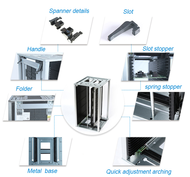 3.0mm Depth 125 Degree 100KG Capacity ESD Magazine Rack