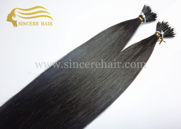20" Dark Brown Pre Bonded Flat Tip Remy Human Hair Extensions 1.0 Gram / Strand For Sale