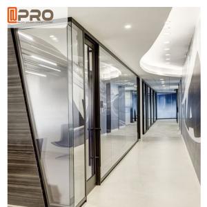 Quality Transparent Modular Office Partition , Tempered Glass Tall Office Partitions wholesale
