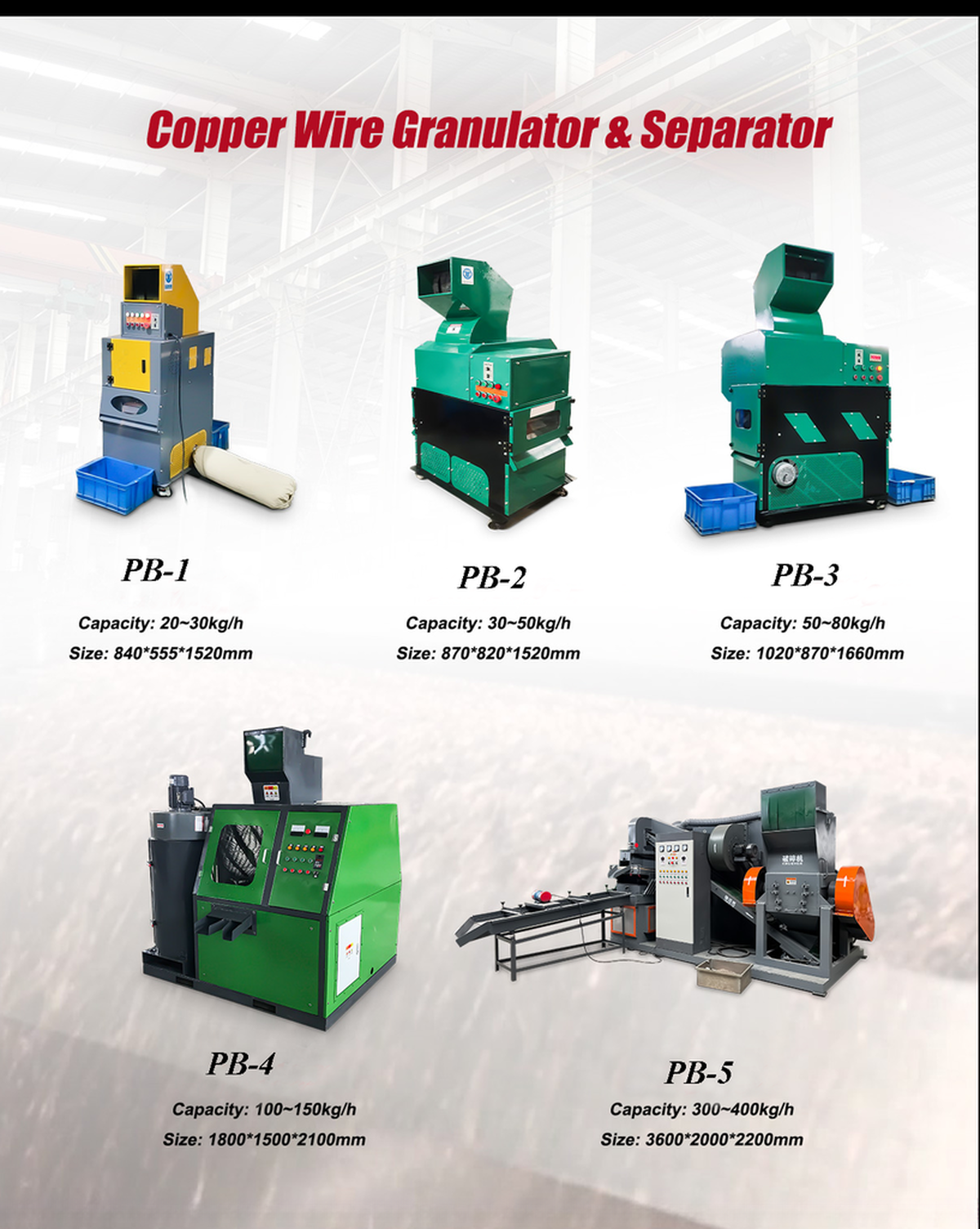 10kW Electric Wire Grinder and Separator for Home Mini Waste Wire Granulator Machines