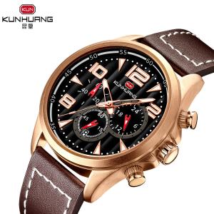 Quality Leather Band Anolog Display 3 ATM Precision Quartz Watch wholesale