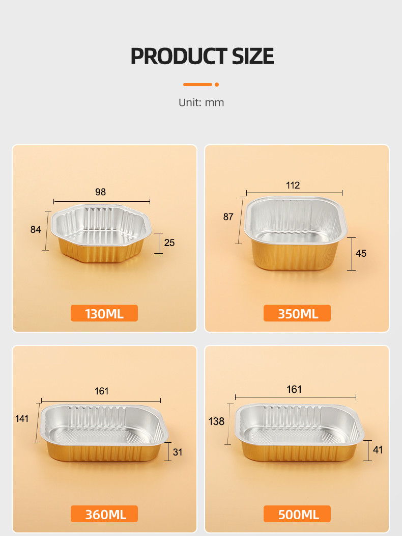Round Aluminum Foil Lunch Box Barbecue Tin Foil Take Away Packaging Box