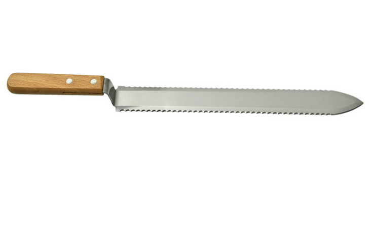 Stainless Steel Double Serrated Uncapping Knife with Wooden Handle for Honey Uncapping