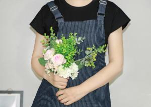 Quality Blue Stripe Cloth Dustproof Womens Cooking Apron With Adjust Strap wholesale