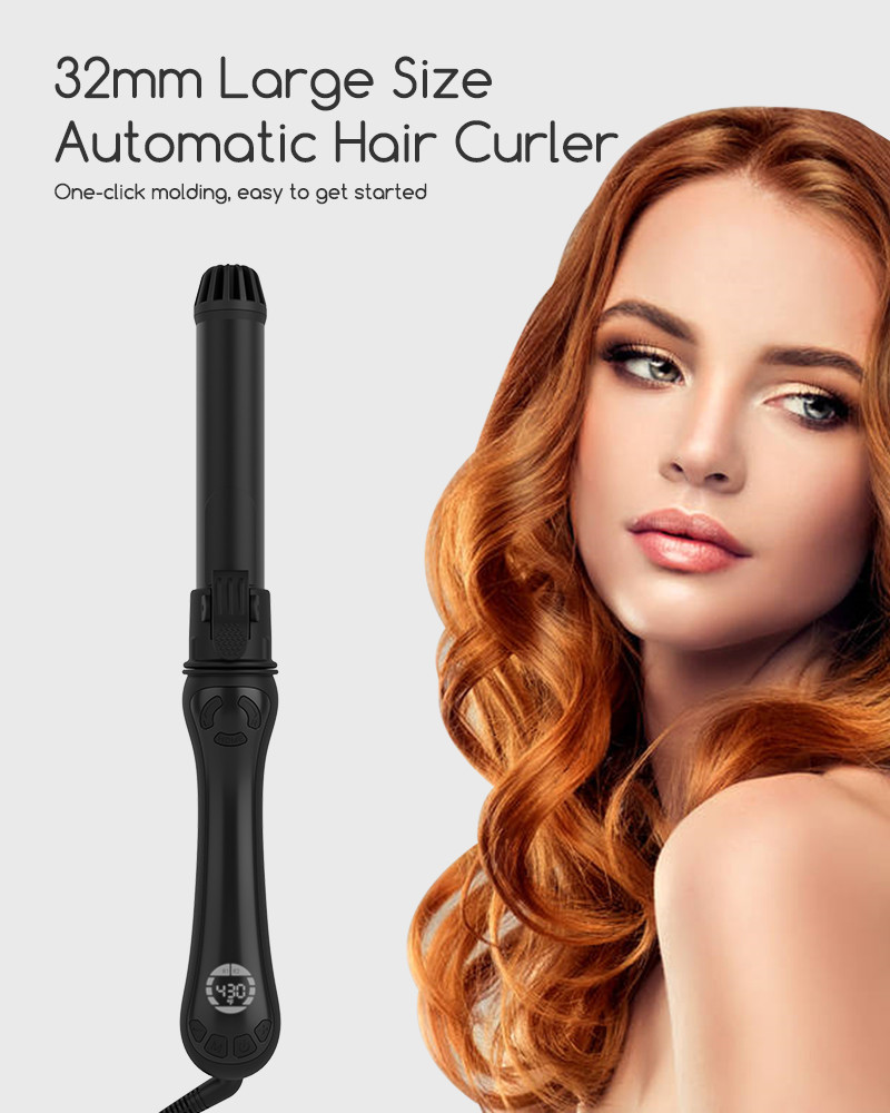 Portable Automatic Rotating Curler , Rechargeable Rotating Ceramic Hair Curler