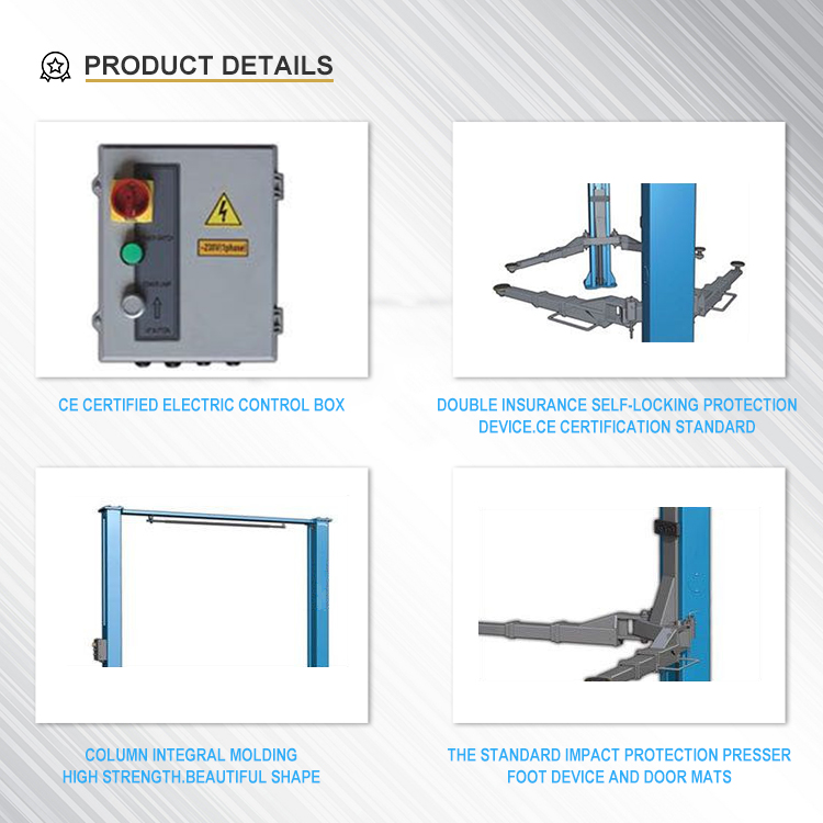 Ce Approved 2 Post Hydraulic Garage Car Lift For Tire Shops And Auto Repair Shops