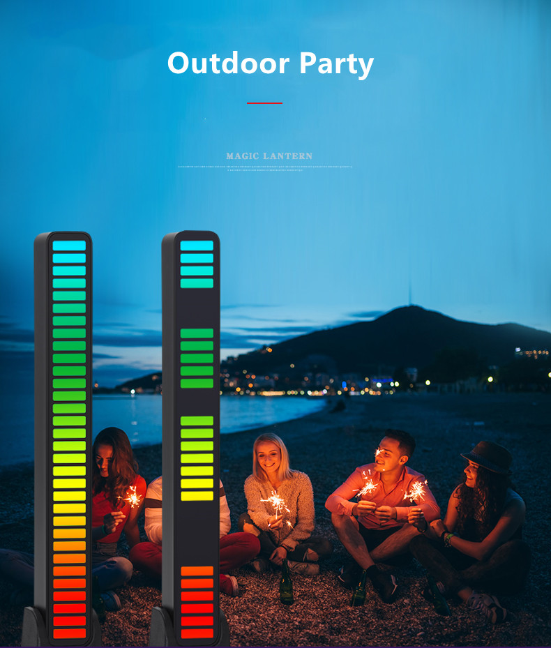 New Arrival Smart Music Pickup Rhythm Light Rechargeable RGB Sound-Activated Ambient lamp With APP control for Car Par