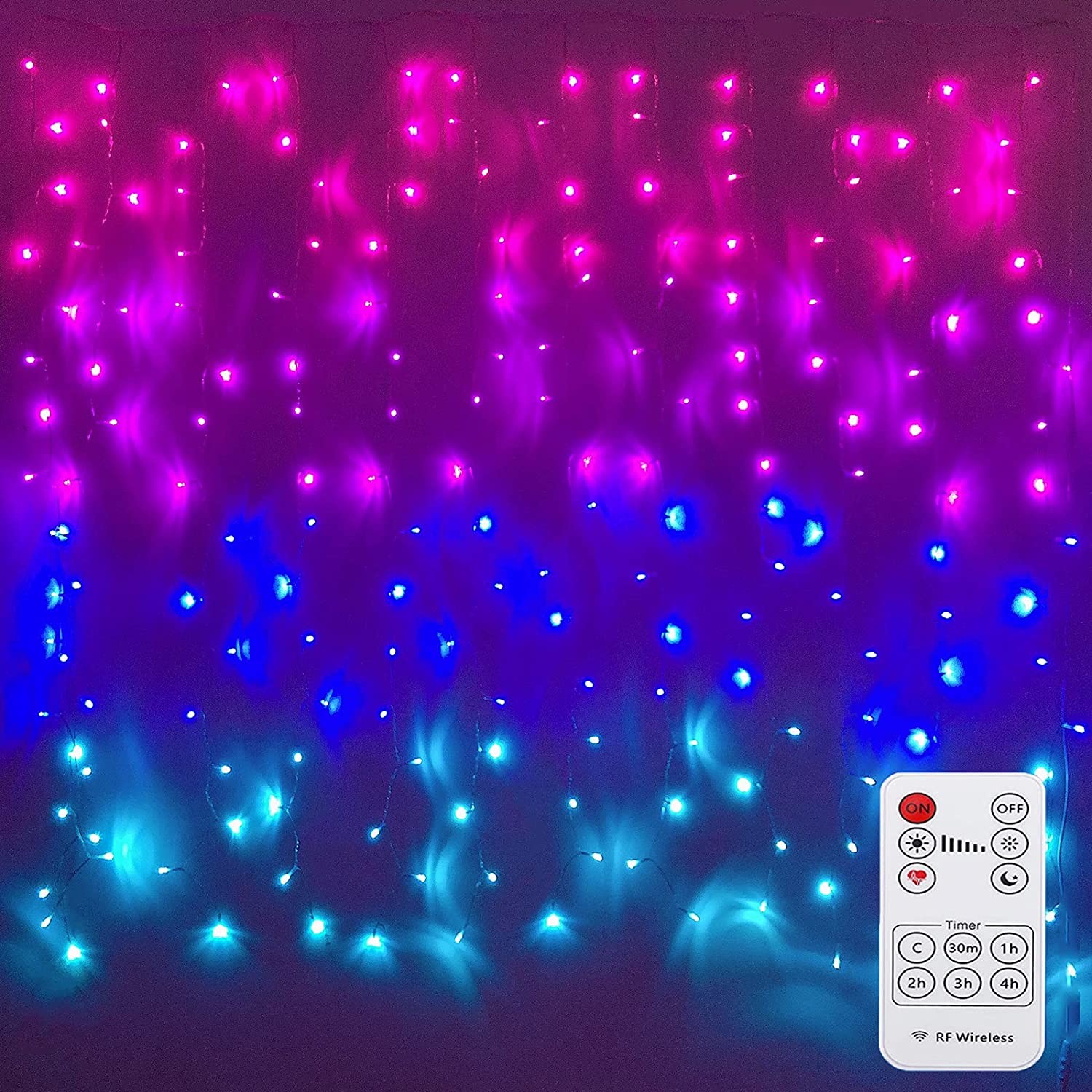 600 LM Multi Coloured Curtain Lights 3M 30V Twinkle Window Lights For Bathroom