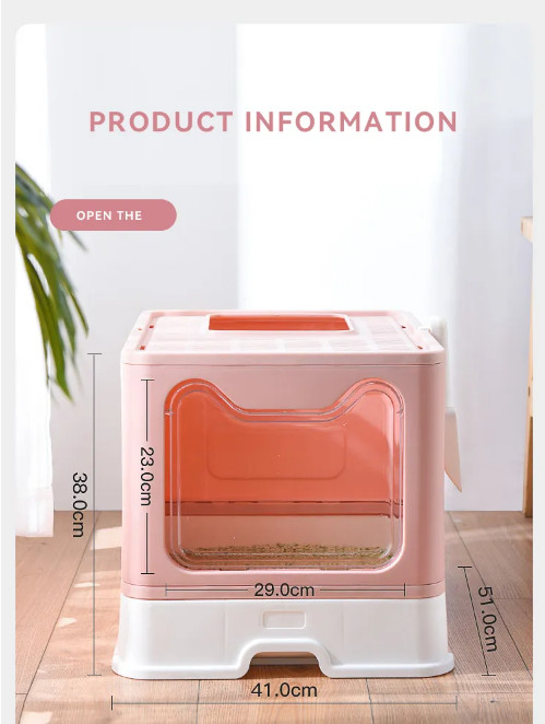 Automatic Cat Litter Box Two Way Door Enclosed Large Cat Litter Toilet