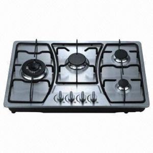 Gas Hob with 4 Heads and Iron Burner Caps, Measures 760 x 500mm