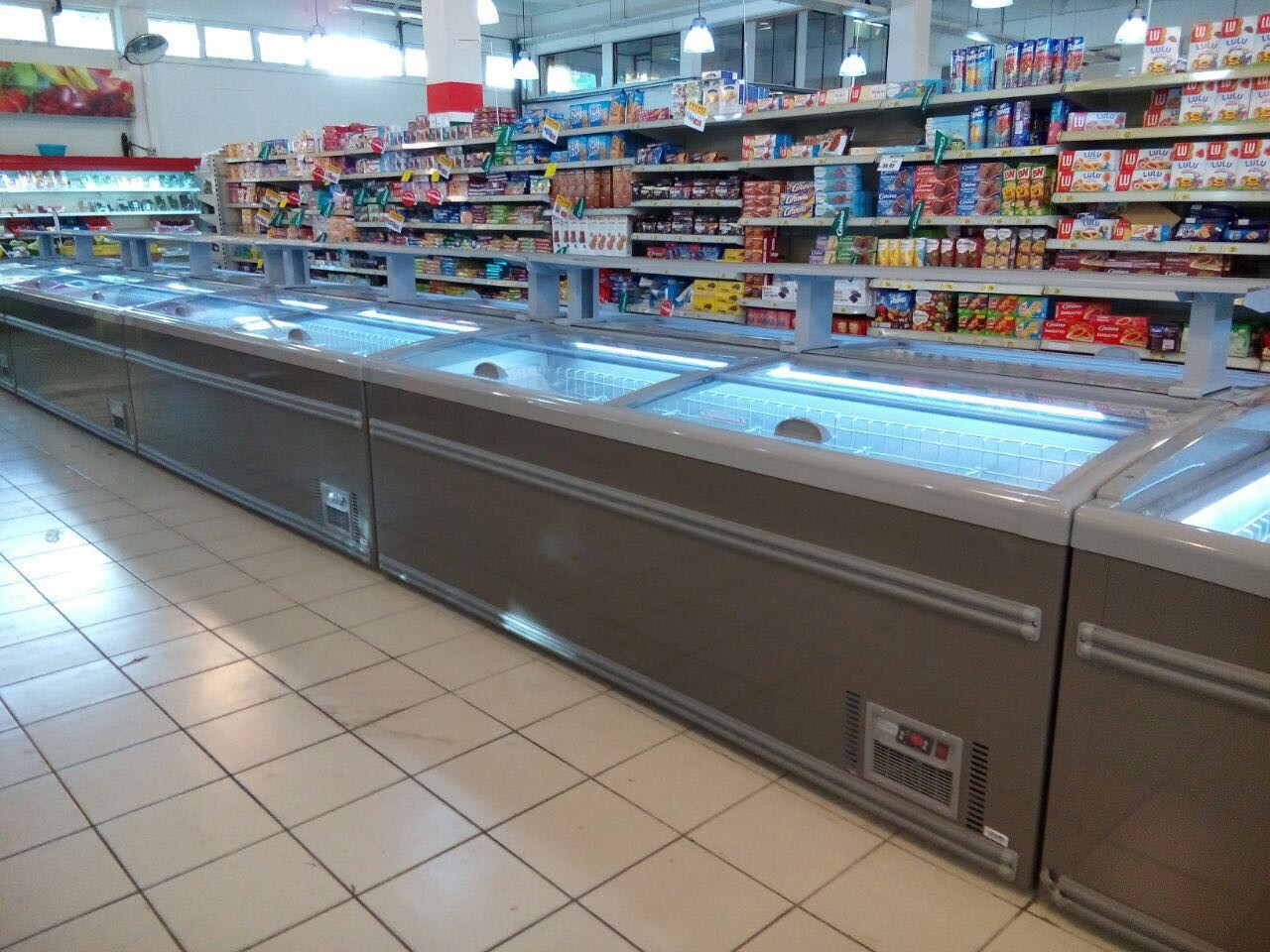 Supermarket No Frost Island Freezers Large Glass Door Chest Display Freezer