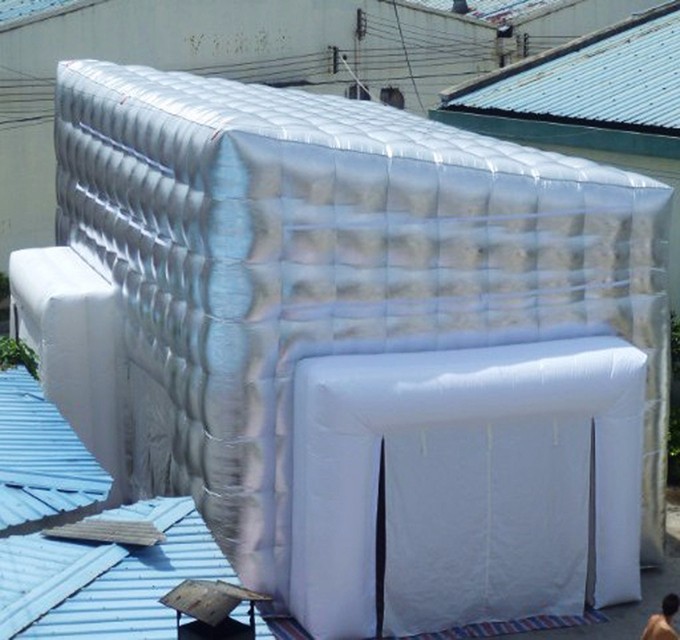 7m Silvery Cube Inflatable Tent for Exhibition and Advetisement