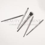 Plastic Handle Wood Grains Private Label Makeup Brushes ISO14001 Certified