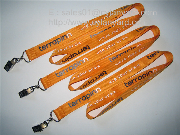 Swivel metal card clip polyester lanyards