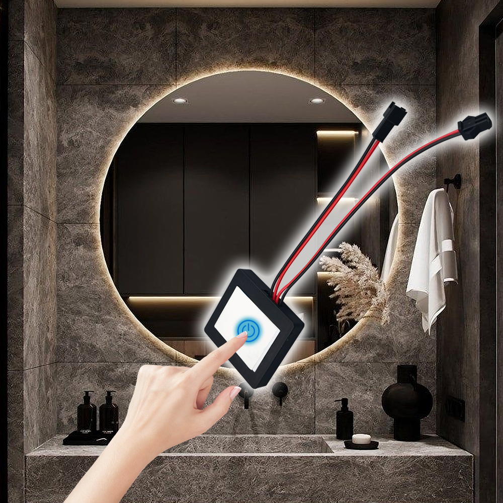 Max. 3A Current Touch Sensor Switch for Mirror 50*46*10mm Product Size Smart LED Light