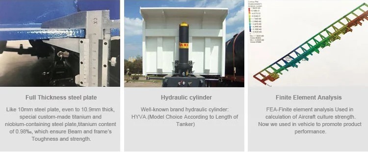 12r22.5 Tire HYVA Cylinder 40T Truck Dump Trailer