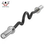 Black Finshed Easy Curl Bar , Weight Lifting Safety Bar 47 Inch 10kg
