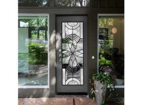 China Natural Light Elegant Entry Door Custom Decorative Glass Windows Simple Diffusion Art on sale