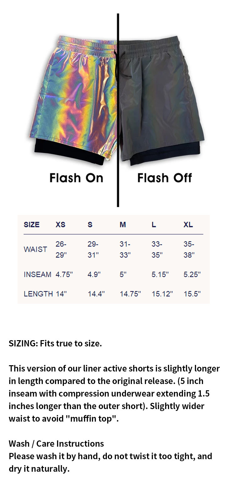 Double Layer Rainbow Reflective Sweat Shorts for Workout within 7 Days Sample Order