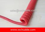 UL20378 TPU Curly Cable 28AWG 13C OD6.5mm VW-1 Red L=320mm TPE Insulated 105C