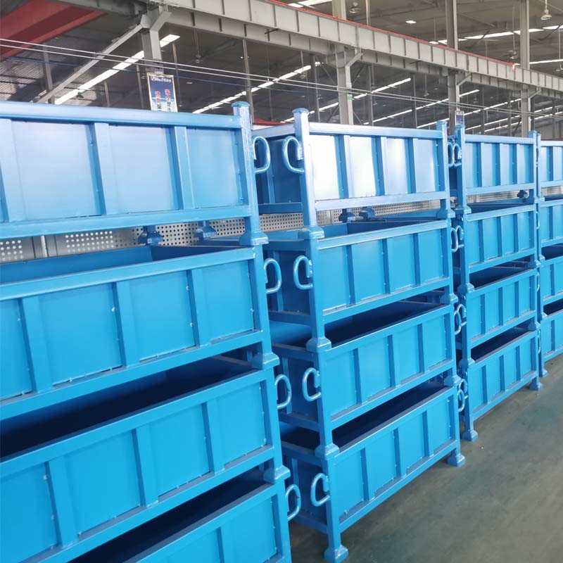 Durability Industrial Steel Grid Metal Box Pallet For Warehouse Stacking Storage Box