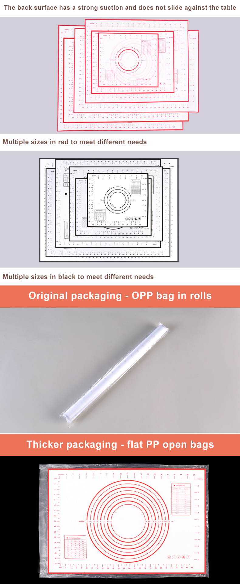 Thickness 0.7mm Non Stick Silicone Pastry Baking Mat