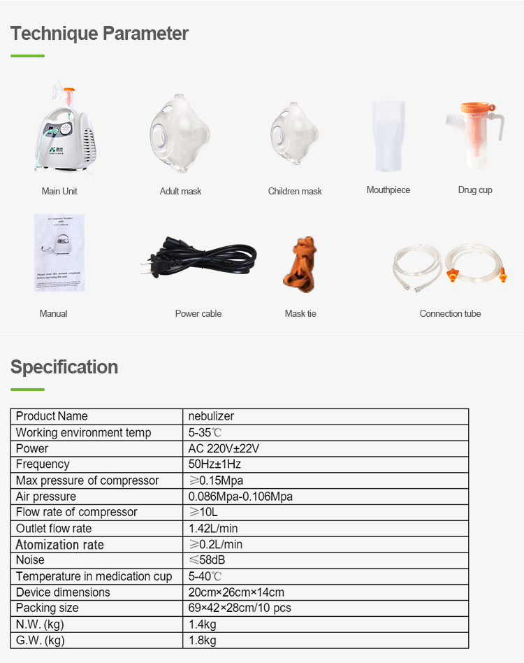 On sales high quality 408D portable compressor nebulizer machine for homeuse