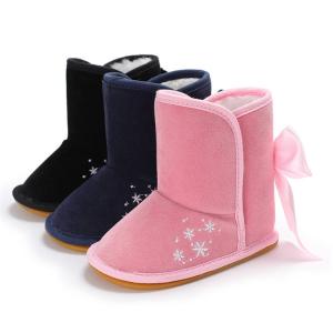 Quality New arrived Rubber sole Bowknot 0-18 months infant Walking baby boots wholesale