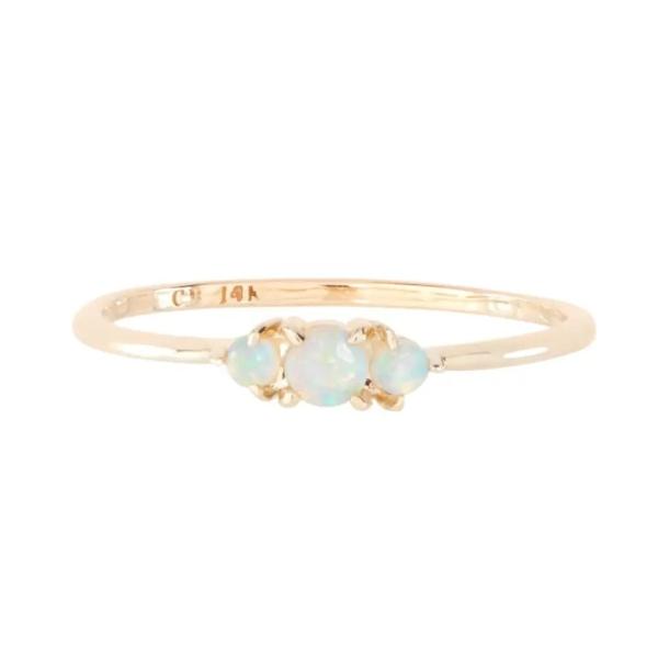 925 Sterling Silver 14k Yellow Gold Plated Opal Rings For Women Wholesale Women