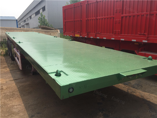 3 Axles Flatbed Container Trailer for Carry Container , Hoses , Cement Bags