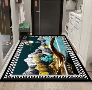 Quality Polyester Fiber Entrance Door And Living Room Floor Carpet Plant And Flower Chinese Style wholesale