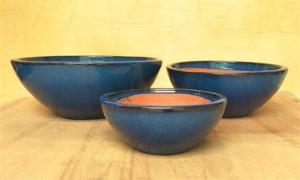 Quality Indoor 52cmx20cm Blue Glazed Ceramic Garden Pots wholesale
