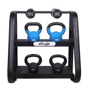Quality Gym Equipment Commercial 2 Tier Weights Dumbbell Rack Kettlebell Rack wholesale