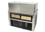 Wood / Stainless Steel Base Glass Cake Refrigerator Showcase / Pastry Display