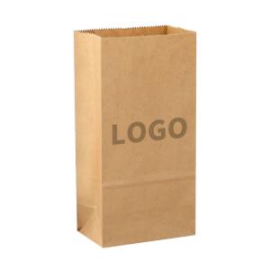 Quality Flower Store Bulk Paper Sacks Brown Kraft Paper Bags With Ribbon Handle wholesale