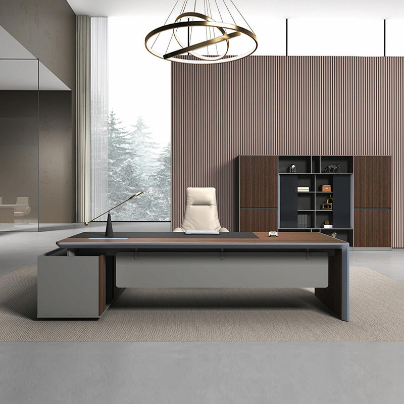 2.2M High-end L Shape Boss Office Desk Executive Office Desk And Cabinet
