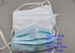 Non Toxic 3 Ply Earloop Medical Mask , Anti Pollution Disposable Blue Mask